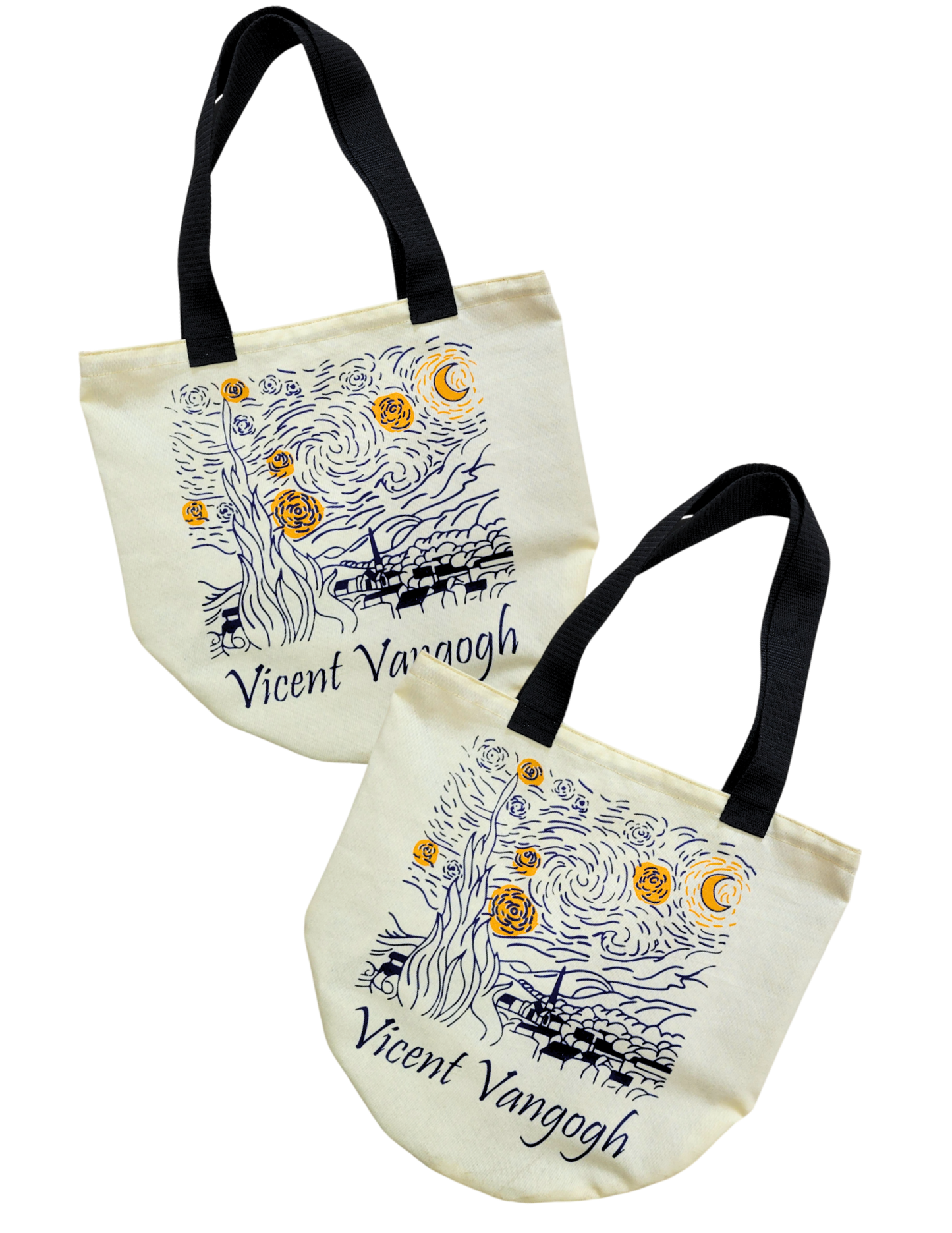 Totebag De Tela Con Diseño De Noche Estrellada