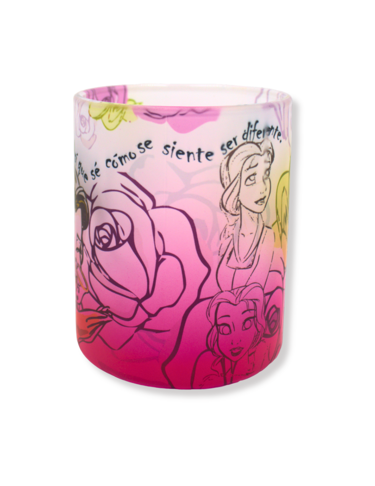 Taza De Vidrio La Bella Y La Bestia