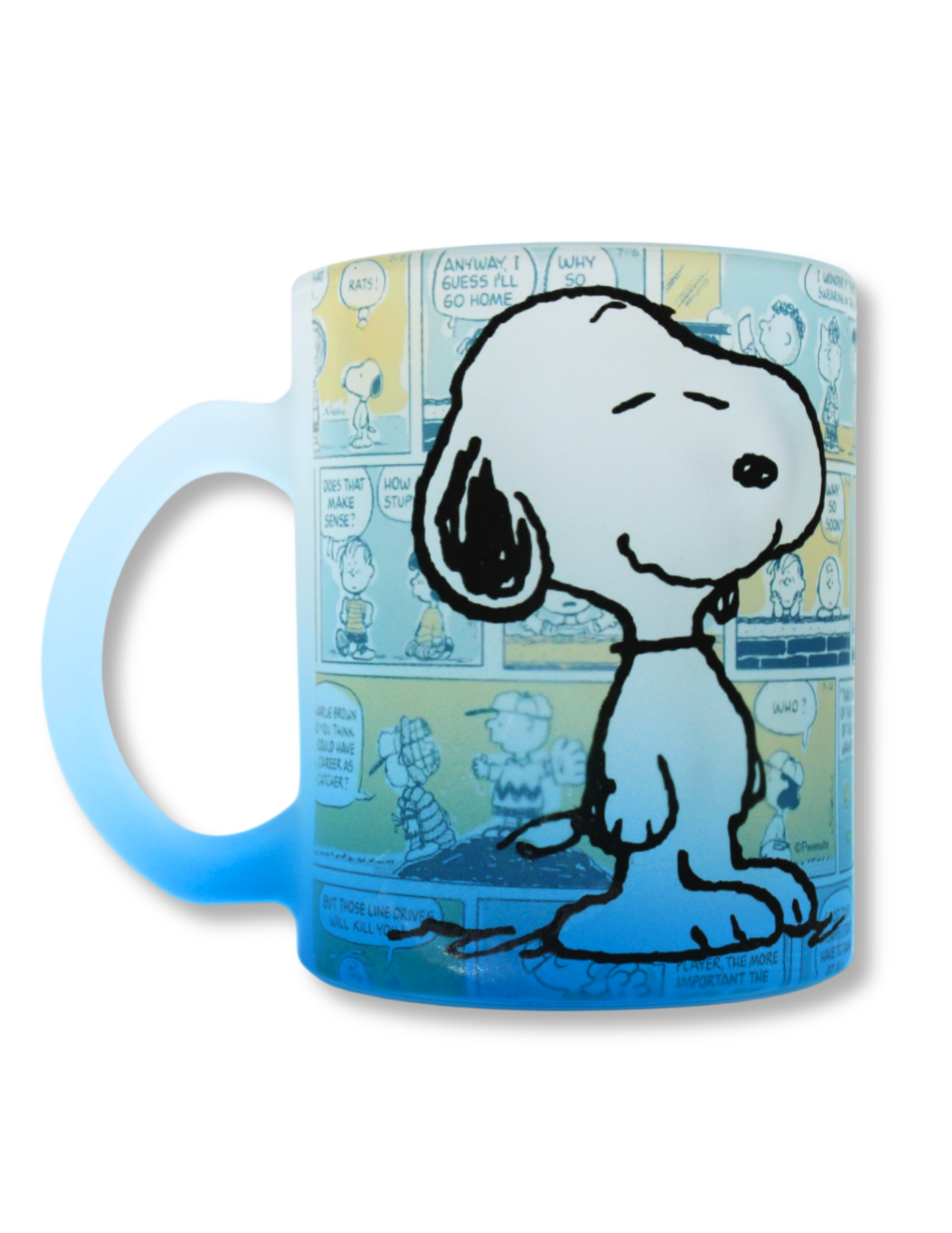Taza De Vidrio Snoopy Azul