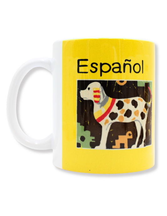 Taza De Cerámica Libro Español Perrito