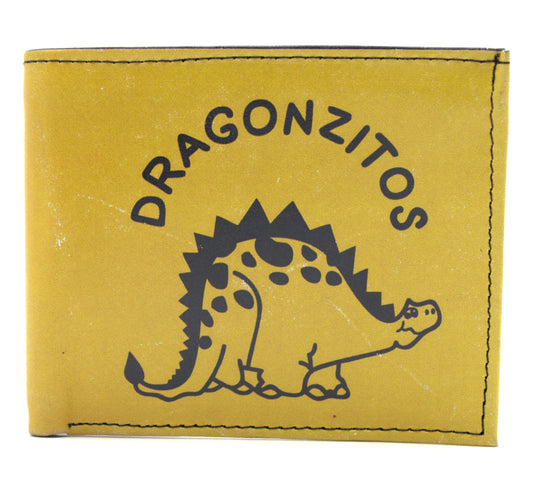 Cartera Hombre De Piel Dragoncito Amarillo