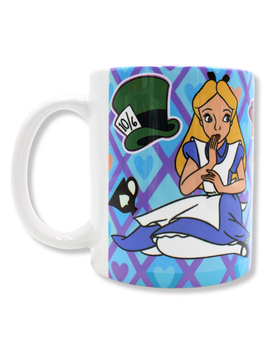 Taza De Cerámica Alicia En El País De Las Maravillas Rombos