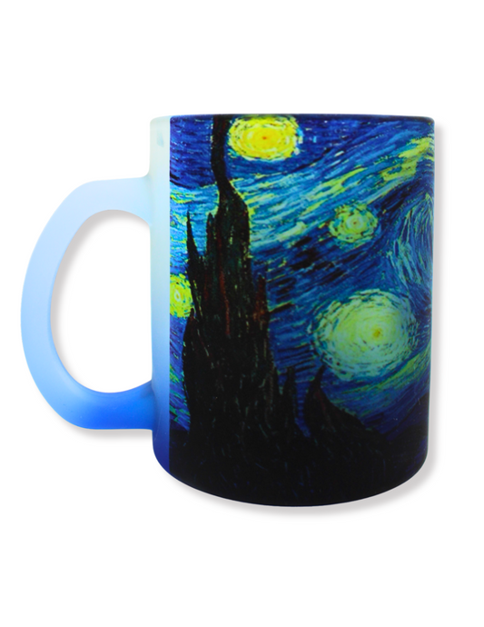 Taza De Vidrio Pintura La Noche Estrellada