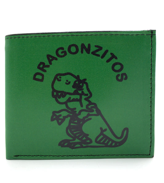 Cartera Hombre De Piel Dragoncito Verde