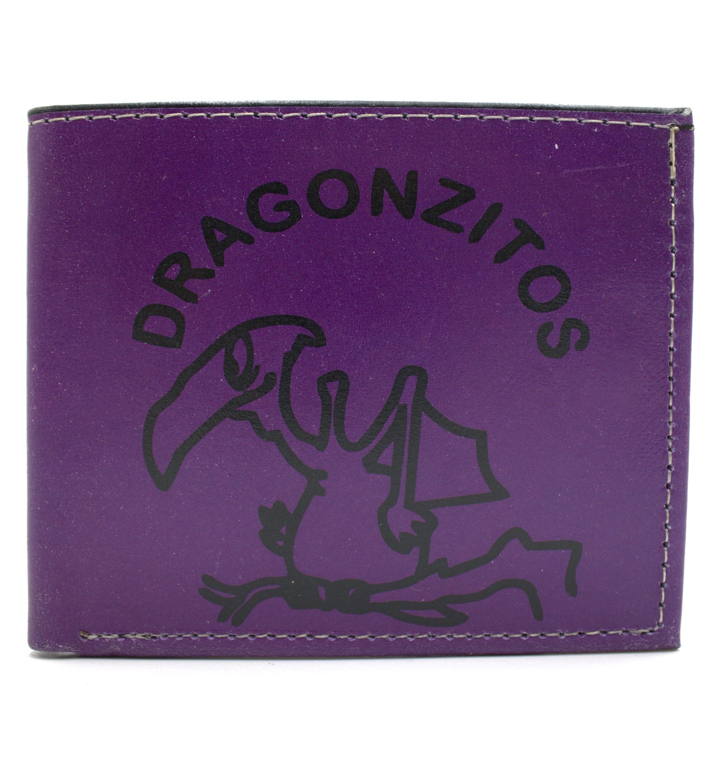 Cartera Hombre De Piel Dragoncito Morado