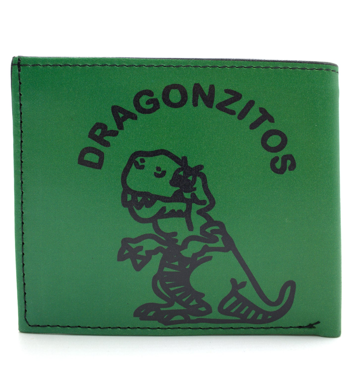 Cartera Hombre De Piel Dragoncito Verde