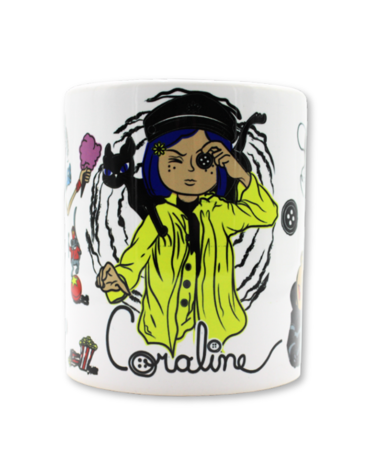 Taza De Cerámica Coraline Iconos