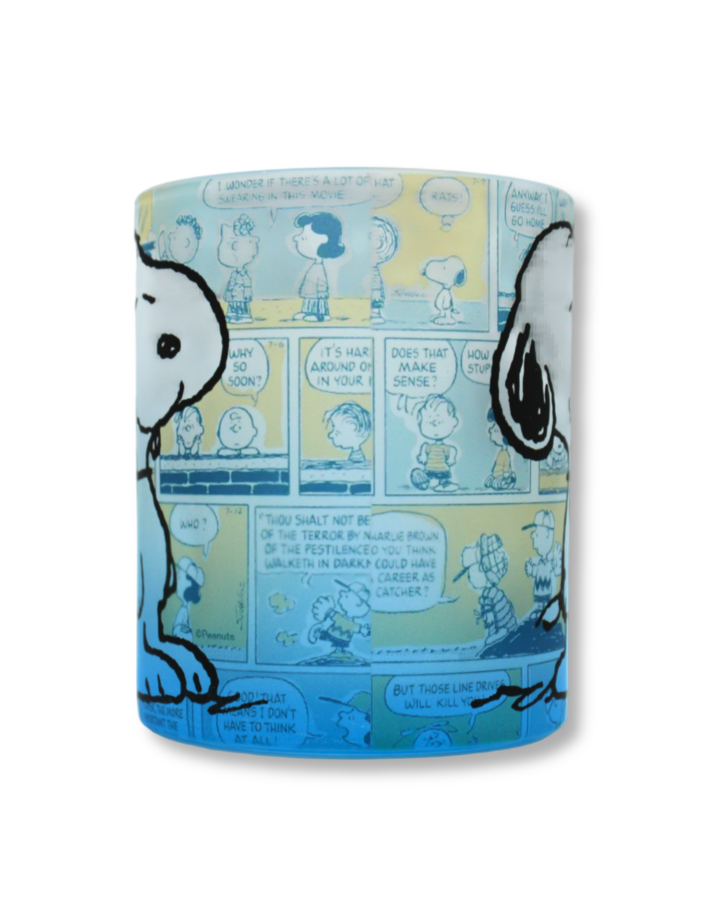 Taza De Vidrio Snoopy Azul