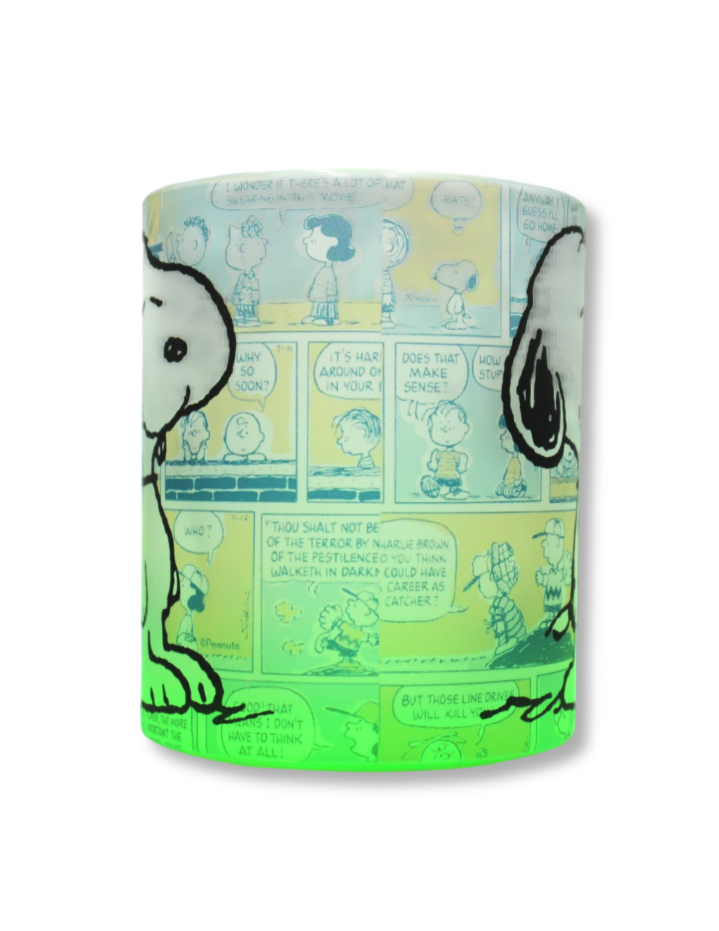 Taza De Vidrio Snoopy Verde