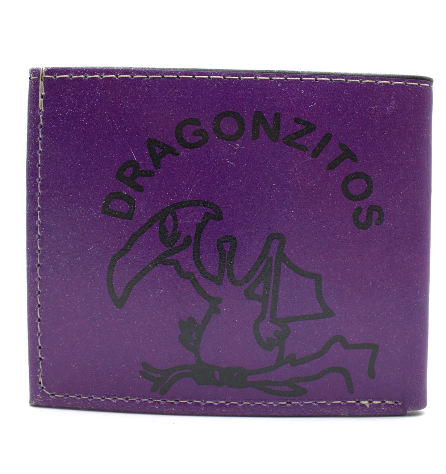 Cartera Hombre De Piel Dragoncito Morado