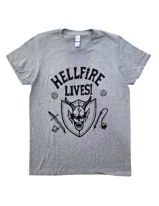 Playera Diseño Stranger Things Hellfire Lives Unisex