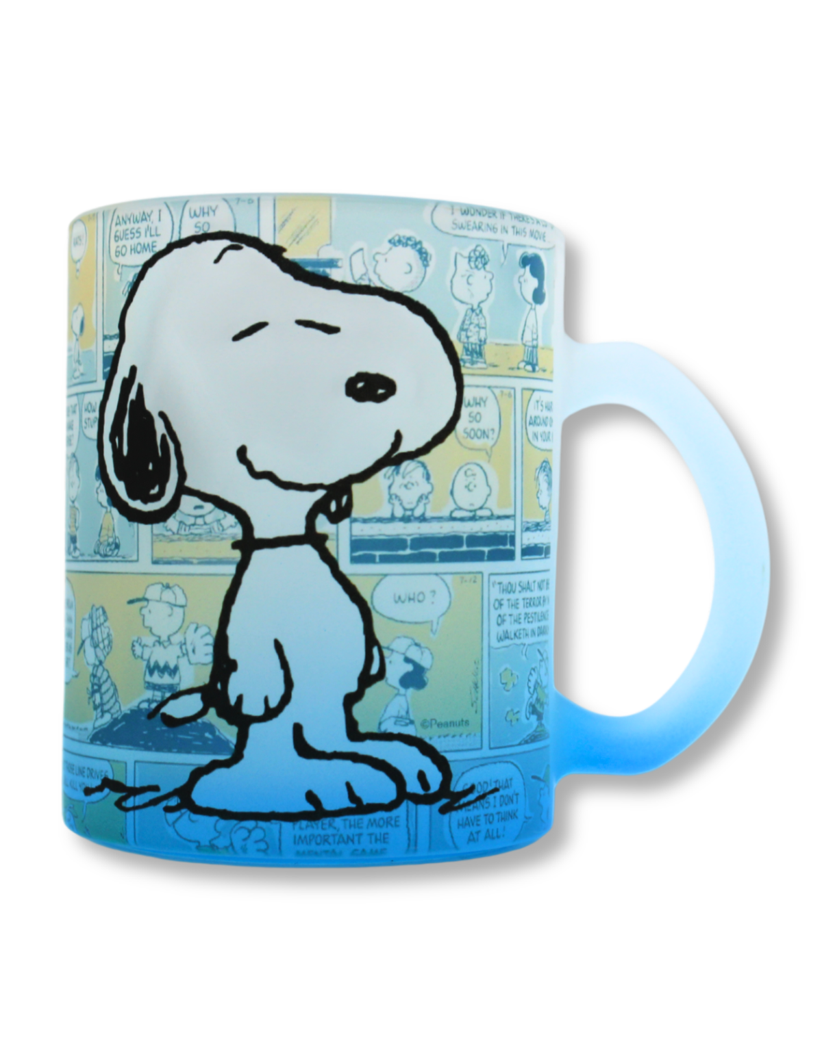Taza De Vidrio Snoopy Azul