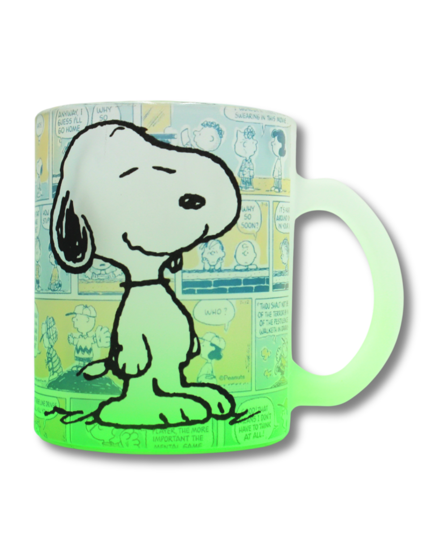 Taza De Vidrio Snoopy Verde