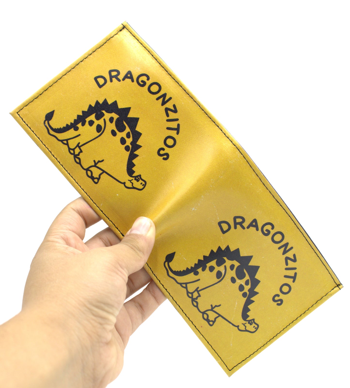 Cartera Hombre De Piel Dragoncito Amarillo