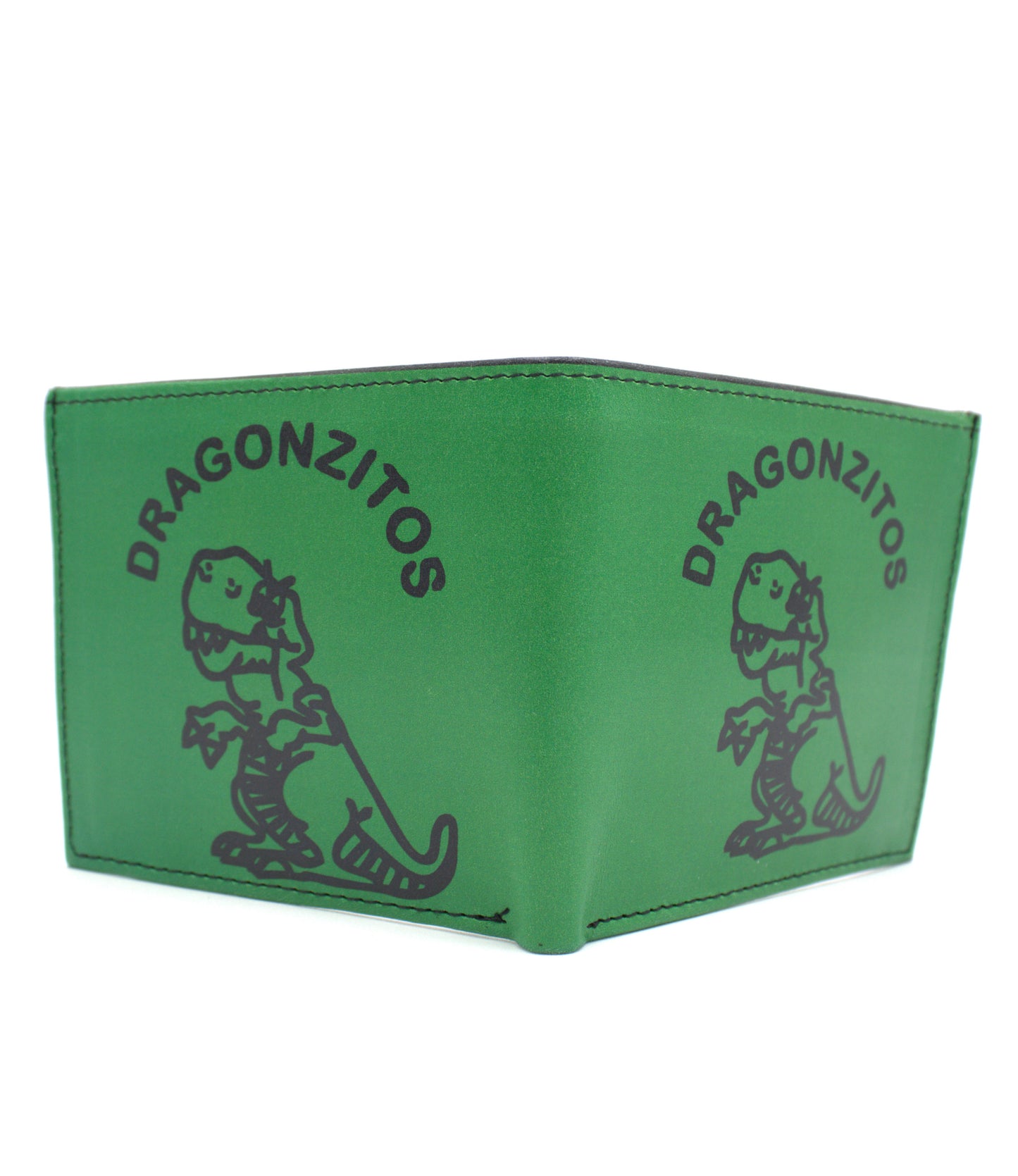 Cartera Hombre De Piel Dragoncito Verde